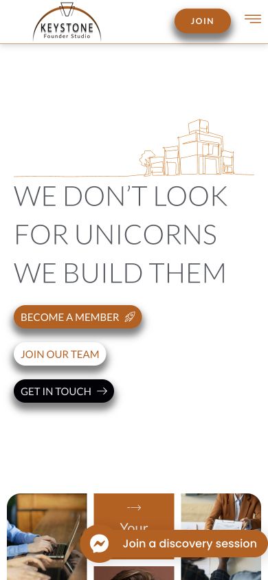 Keystone Founder Studio mobile website preview