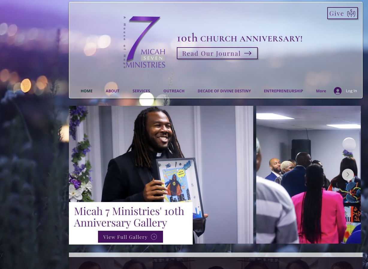 Micah 7 Ministries desktop website preview
